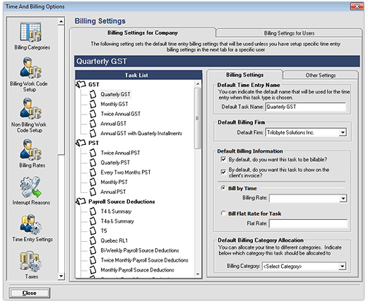 Billing Settings