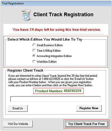 Client Track Editions - Free Trial