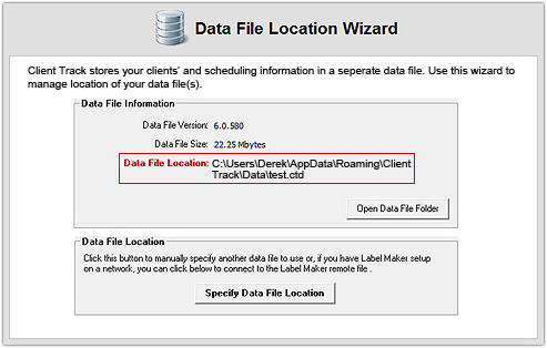 Data File Location