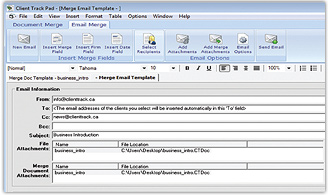 Email Merge Screenshot